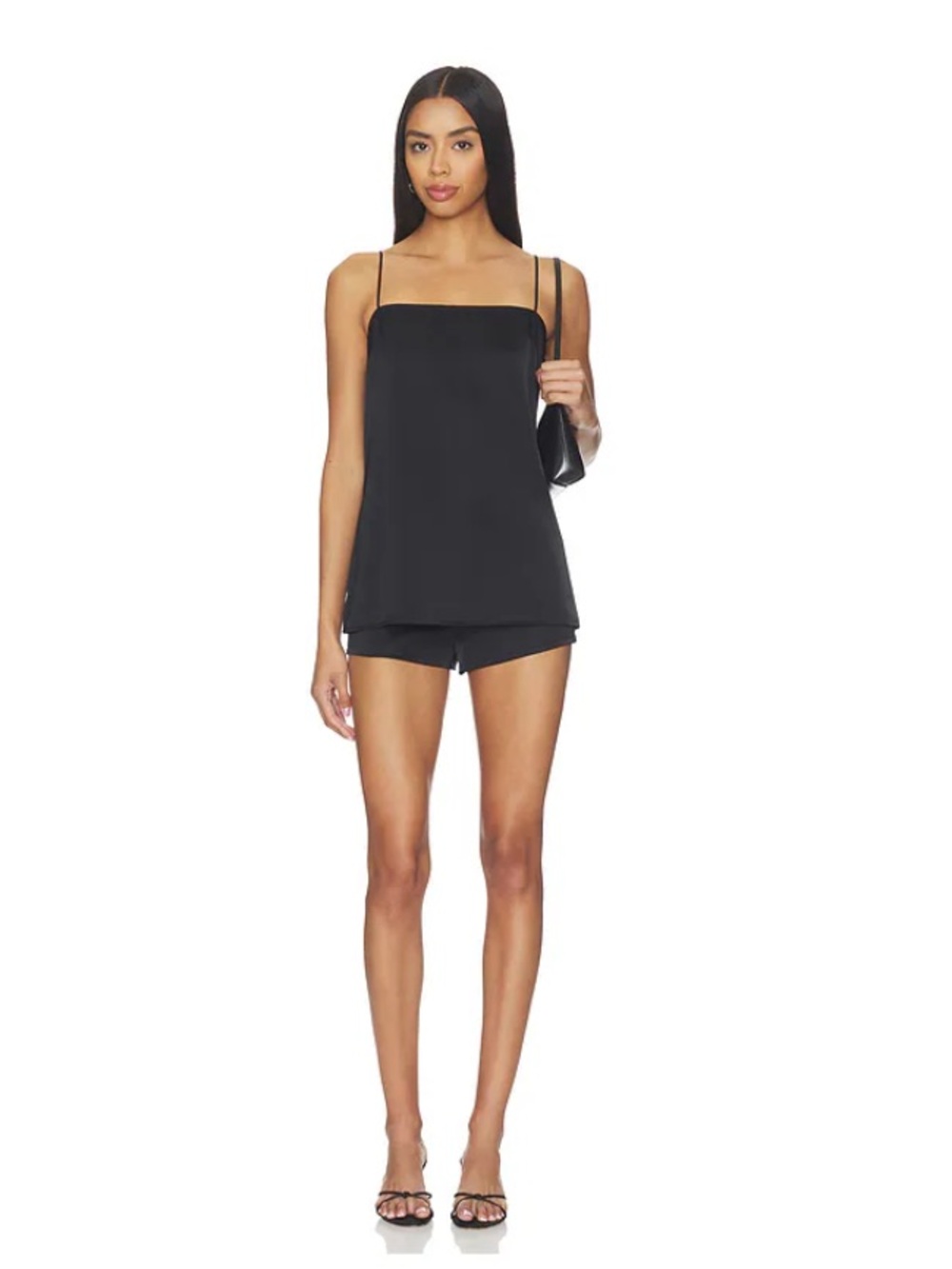 Minimalist Black Strappy Mini Dress